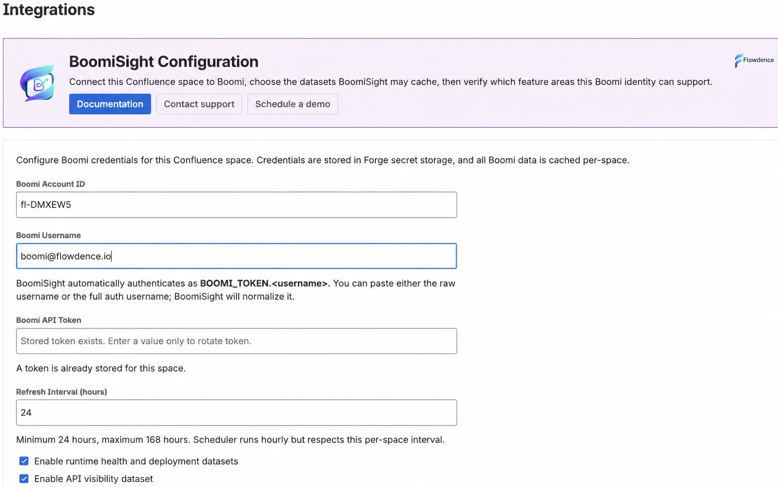 BoomiSight configuration form
