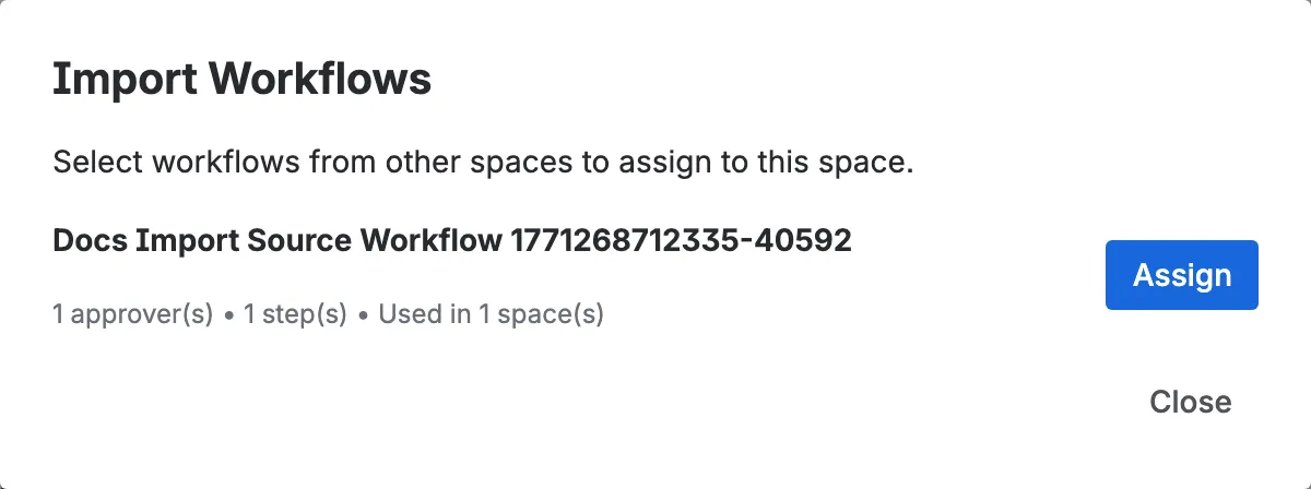 Import modal