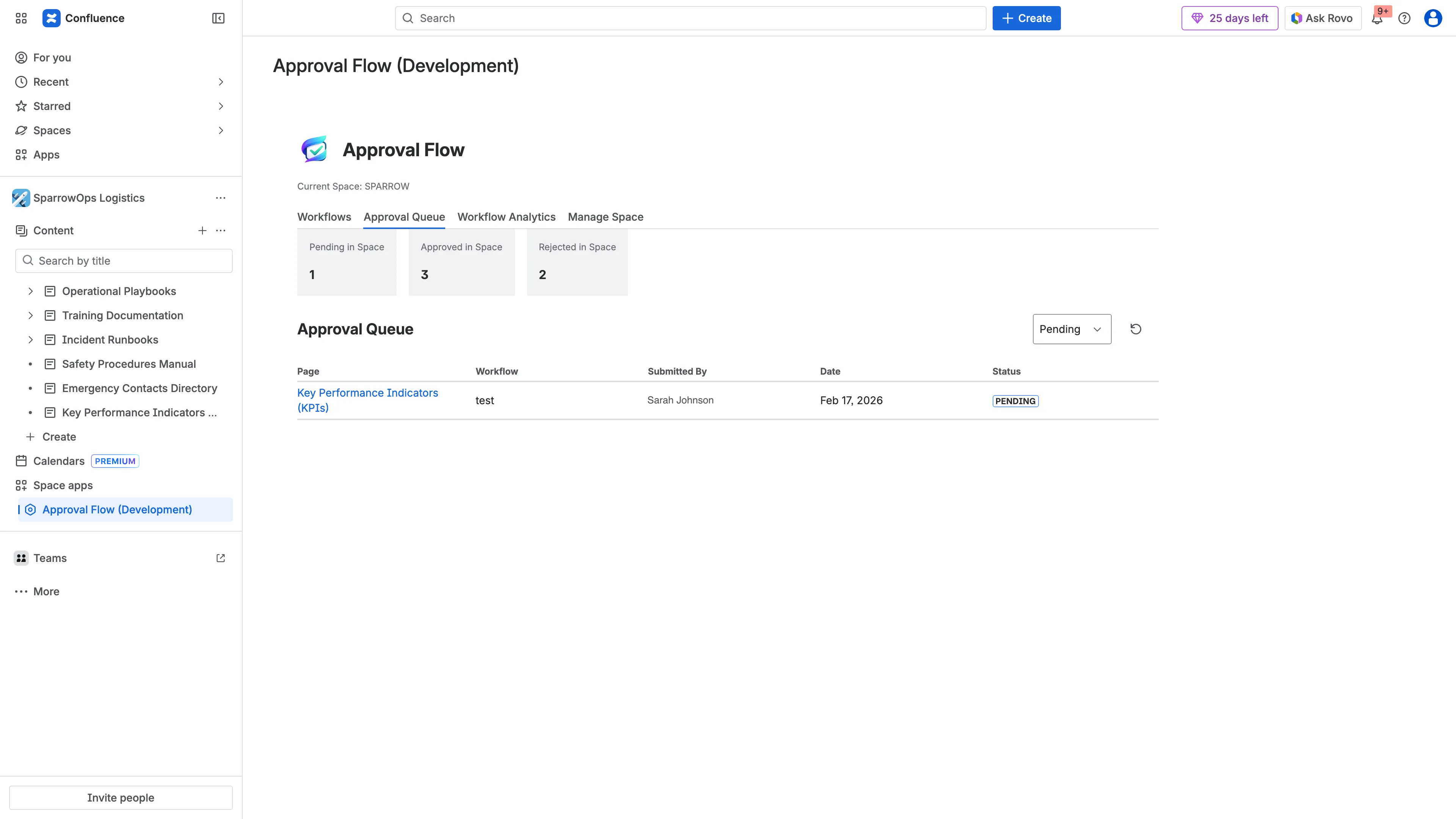 Approval Queue with real page records