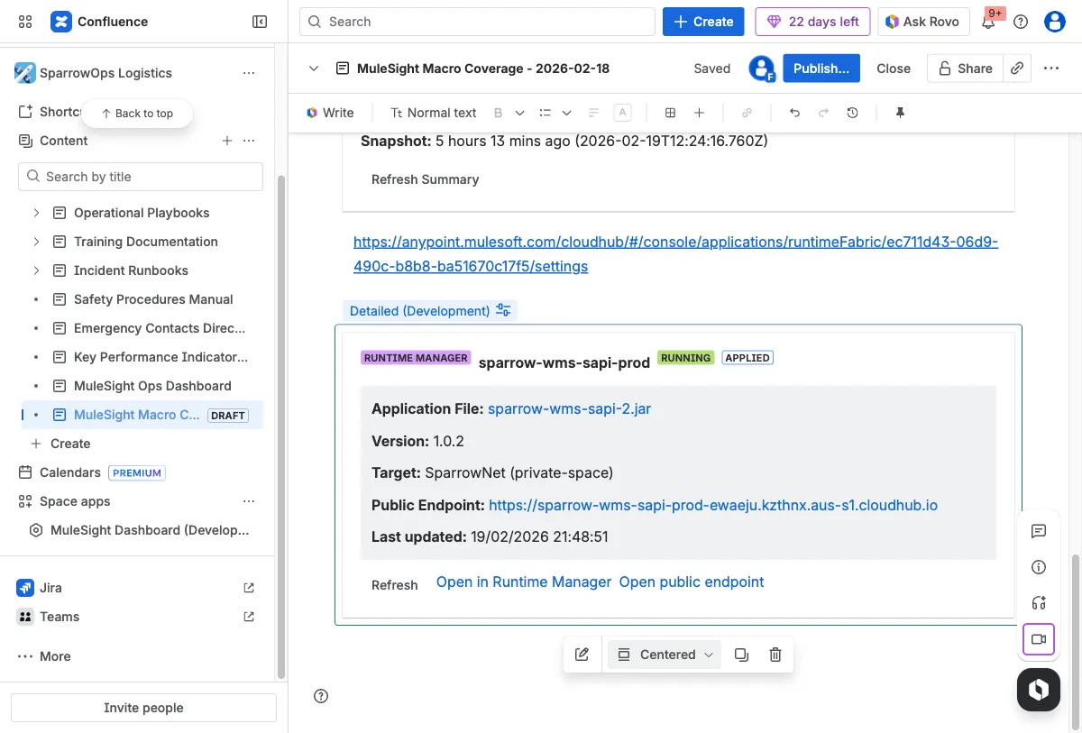 Runtime detailed and compact examples