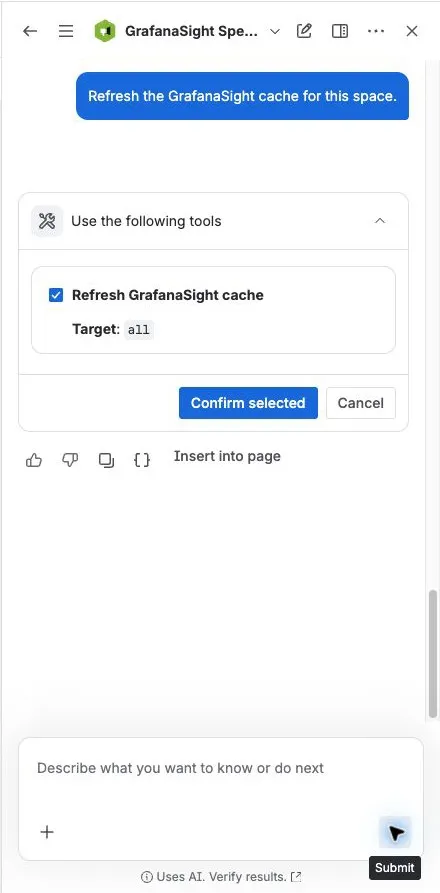 Rovo refresh cache confirmation